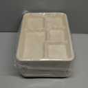 JOLLY CHEF Compostable  Compartment  *   Paper Plates [ ] Heavy Duty Small Natural Divided Eco-Friendly Biodegradable Food Trays for Party Lunch Dinner Christmas (11*8in-100pack, Brown)