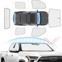 Sunsdrew Windshield Sun Shade for Toyota Tundra 2022-2025 Full Privacy Side Rear Window Shade Cover Kit Foldable Sun Visor Protector Blocks UV&Heat Tundra Interior Accessories(6PCS)