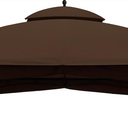 Coastshade Replacement Gazebo Canopy Top for Lowe's Allen Roth Heavy Duty Roof Gazebos Top with Mesh,10x12 Gazebo Cover #GF-12S004B-1, Replacement Top Only (Dark Brown)