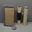 MeowHomm 32" Cat Scratching Post with Self Groomer Cat Brush, Sisal Rope Tall Cat Scratching Post with Soft Hanging Ball for Indoor Cats, Cat Claw Scratcher Covered with Soft Smooth Plush