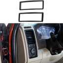 Carbon Fiber Style Center Console A/C Vent Frame Cover Trim Accessories fit 2009-2018 Dodge RAM 1500 2500 3500