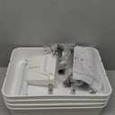 Simple Houseware 4-Tier Multifunctional Rolling Utility Cart with Hanging Buckets, White