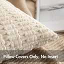 MIULEE Pack of 2 Corduroy Decorative Throw Pillow Covers 18x18 Inch Soft Boho Striped Pillow Covers Modern Farmhouse Home Decor for Sofa Living Room Couch Bed Cream White