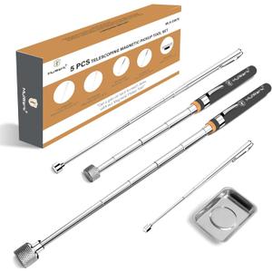 Mulwark 5 pcs Telescoping Magnetic Pickup Tool with Strong Pull Force: Non-Slip Extendable Magnet Pickup Tool: Telescopic Magnetic Pick-Up Tool with Extra Strong Magnet (Small)