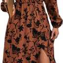 Wedding Guest Dress Fall Womens V Neck Long Sleeve Slim Fit Formal Dress for Fall Photoshoot Outfits Medium