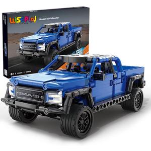WISEPLAY Off-Road Pull Back Model Cars to Build for Kids 9-12 - 390 PCS STEM Car Building Kit for Boys 8-12 & Girls - STEM Building Toys for Boys Age 8-12 & Girls - Engineering Toys for Kids 8-10 (Blue)