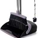 Broom and Dustpan Combo Set,55" Long Handle,Charcoal | Heavy Dust,Dustpans with Broom Combo,House Accessories for Home, Kitchen,Office,Classroom,Apartment,Pet Hair