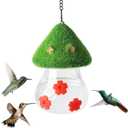Hummingbird Feeder, Leak-Proof Hummingbirds Feeders for Outdoors Hanging, Bird Feeder for Garden Birds Watching Patio Decoration & Gift - Cute Green Mushroom Shape