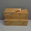 ZENFUN 4 Pack 12.5"L x 9.8"W Bamboo Cutting Boards with Holder, Wood Cutting Board Set, Chopping Boards Set with Food Icons, Kitchen Cutting Board Ideal for Meat, Fish, Bread, Vegetable, Fruit