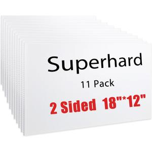 11 Pcs 18 x 12 Inches Corrugated Plastic Sign Waterproof Blank Board Sheets White Double Sided Poster Board for Yard, Garage Sale, Rent, Birthday Party, Guidepost Decorations
