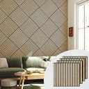 Upick Acoustic Wood Wall Panels - 4 Pack 24"x24" Sound-Absorbing Slat Wood Panels, MDF Panels for Home, Studio, Office (Oak)