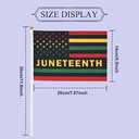 20 Pack Small Juneteenth Flag Stick 5''x8'',Handheld June 19th 1865 Independence Day Flags 21x14 cm, Mini Juneteenth Flags Sticks for African Afro American Festival Celebration Supplies, Outdoor