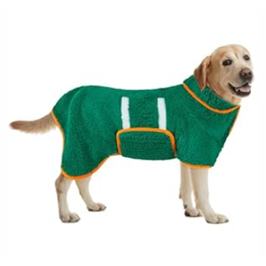 Bienbee Dog Bathrobe, Quick Drying Super Absorbent Dog Robes for After Bath, Warm Keeping Dogs Towel, Dogs Bath Supplies, Green L