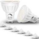 ALIDE 5W Dimmable GU10 Led Bulbs 5000K Daylight White,Two Prong Replace GU10 50W Halogen,120 Degree Flood Wide Beam Angle,AC120V GU10 Led Bulb for Track Recessed Accent Ceiling Lighting,450lm,6Pack