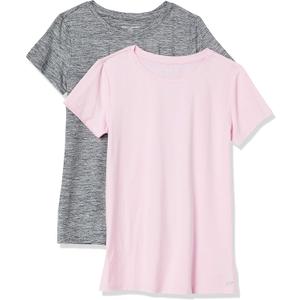Amazon Essentials Women's Active Quick Dry Tech Stretch Short-Sleeve Crewneck T-Shirt (Available in Plus Size), Multipacks (XS)