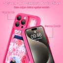 ZIYE Designed for iPhone 15 Pro Max Wallet Case with Card Holder, Hot Pink