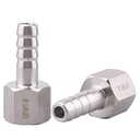 DERNORD 3/ 8" Barbed Hose x 3/ 8" NPT Female - Home Brew Fitting 304 Stainless Steel Pack of 2