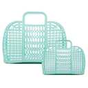 BABANA Jelly Bags - (Set) Small and Large Mother Daughter Jelly Totes | Reusable Gift Basket, Beach Bags - (Small, Large) - Green