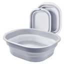 2 Pack Collapsible Wash Basin Set, Foldable Dish Tub, Small Medium Portable Sink for Kitchen, Camping, RV, Baby Bottles, Laundry, Plastic Washbasin -Gray
