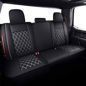 Aierxuan Car Rear Seat Covers with Waterproof Leather, Automotive Vehicle Cushion Cover for Cars SUV Pickup Truck Fit for 2009-2025 Ford F150 and 2017-2025 F250 F350 F450 Black Rear seat Cover