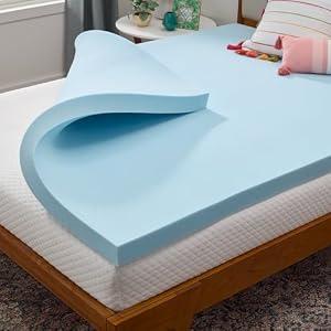 Linenspa Memory Foam Mattress Topper, Twin Size - 3 Inch Gel Infused Memory Foam - Plush Feel - Cooling and Pressure Relieving - CertiPUR Certified