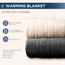 Westinghouse Electric Blanket Full Size, Super Cozy Soft Flannel 80"" x 84"" Heated Blanket with 10 Fast Heating Levels & 1-12 Auto-Off, Machine Washable, ETL&FCC Certification, Charcoal