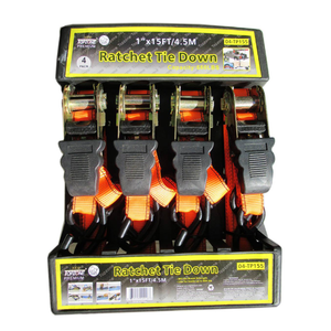Set of 4 pcs 15 ft (4.5 meter) x 1 inch Ratchet Tie Down Strap