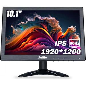 JaiHo 10.1 Inch Small IPS Monitor 19201200 Resolution 60Hz HD Display Screen, 16:10 Portable With Built-in Speaker, HDMI for Gaming CCTV Security Camera Raspberry Pi PC