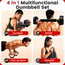 Adjustable Dumbbell Set, 45lbs Free Weight Set with Connector, 4 in1 Dumbbells Set Used as Barbell, Kettlebells, Push up Stand, Weight Set for Home Gym Suitable Men/Women (45LB (22.5LB Pair))