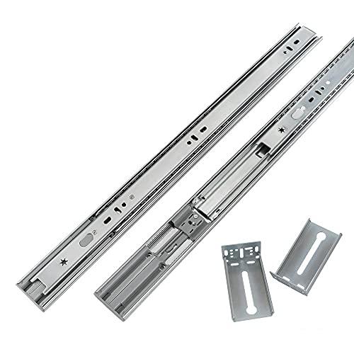 LONTAN SL4502S3-20 Heavy Duty Dresser Drawer Slides- 1 Pair Soft-Close Drawer Slides with Rear Mounting Brackets 100lb Capacity 20 Inch Full Extension and Ball Bearing Cabinet Drawer Slides