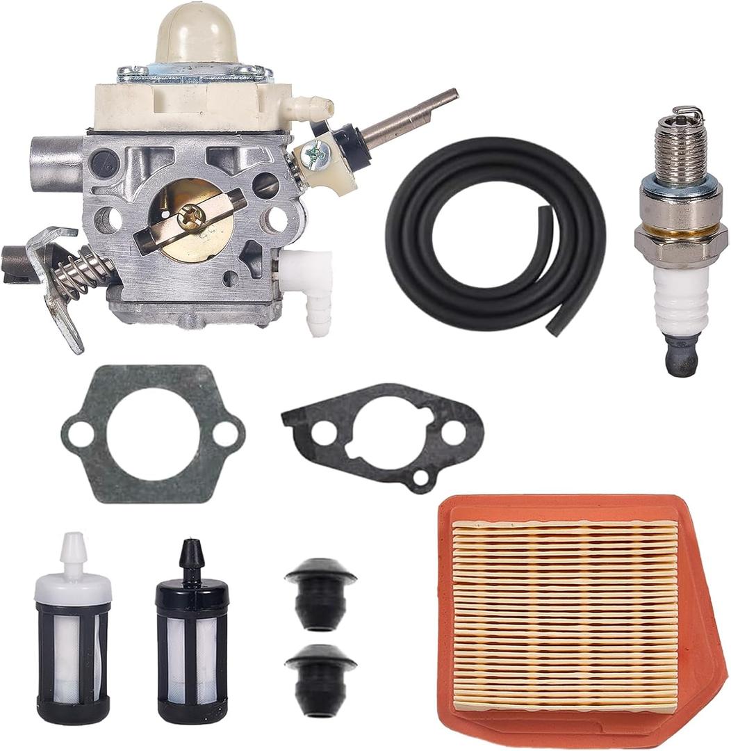 FS260 Carburetor Kit fit for Stihl FS240 FS240R FS240RC FS260R FS260RC FS340 FS360 FS410 Trimmer Brushcutter Replacement 4147-120-0625 41471200625 with 4147 141 0300 Air Filter Kit