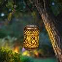 Heavy-Duty Hummingbird Solar Lanterns, Vintage Solar Lights Outdoor Waterproof Garden Decor, Hanging Lights for Yard, Patio, Backyard, Porch