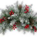 SHACOS 25" Christmas Pine Swag with Pine Cones Red Berries Christmas Swag for Mailbox Front Door Windows Wall Mantel Table Garland Holiday Decor Indoor Outdoor (Pine Needles No Willow Leaves)