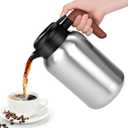 68oz Thermal Coffee Carafe, Stainless Steel Double Wall Vacuum, Carafes for Keeping Hot, Large Carafes for Tea, Hot Liquids, Cold Drinks (Classic Silver)