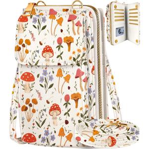 Cute Crossbody Purse Cell Phone Bags for Women - Leather Cellphone Wallet Purse with Adjustable Shoulder Rope