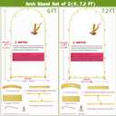 Metal Arch Backdrop Stand 7.2FT+6FT Wedding Arch Backdrop Stand Set of 2 Gold Arch Backdrop Stand for Valentines Day Party Wedding Ceremony Baby Shower Birthday Floral Balloon Decration
