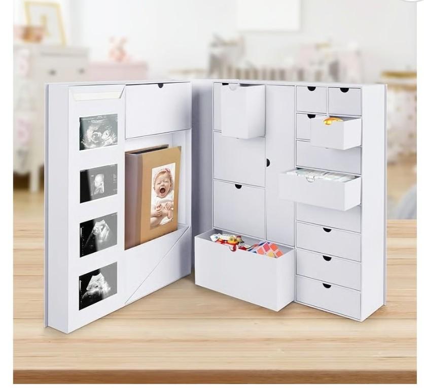 White Baby Keepsake Box - Baby Memory Box - Baby Boy or Girl