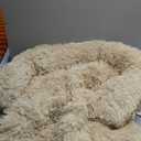 Calming Dog Bed Fluffy Plush Dog Mat for Furniture Protector with Removable Washable Cover for Large Medium Small Dogs and Cats (Medium, Beige) (41.0"L x 37.0"W x 6.0"Th)