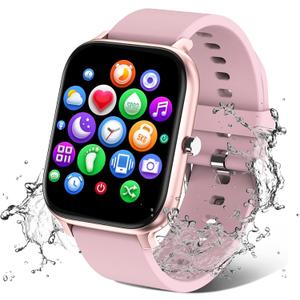 Smart Watch for Men Women Compatible with iPhone Samsung Android Phone 1.69 inch Full Touch Screen IP68 Waterproof Bluetooh Fitness Tracker Heart Rate/Sleep Monitor, Color May Vary