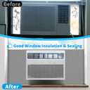Air Jade Window Air Conditioner Side Panels, Extra Wide 4Ft Surround Insulation Side Foam Panels for Indoor Window AC Unit, AC Window Seal Kit for Summer and Winter, Gray