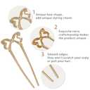 3 x 3PCS French Bow Twist Hair Pins for Women,Vintage U Shaped Black Silver Gold Metal Hair Forks for Long Thick Hair,2 Long Prong Chignon Hair Sticks for Bun,Large Cute Long Hairpins for Updos