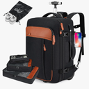 Rolling Backpack for Men & Women, 42L Carry-On Travel Backpack with Wheels, 17.3 Inch Laptop Compartment, Water Resistant Wheeled Bag with USB Port, 4 Packing Cubes, Black(14×9×20 in, 6.6 lb)