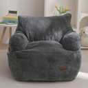MAXYOYO Kids Bean Bag Chair, Stuffed Toddler Bean Bag Sofa with Filler Bean Bag Chair for Boys and Girls, Lazy Sofa with Pocket Floor Chair for Gaming, Reading, Dark Grey