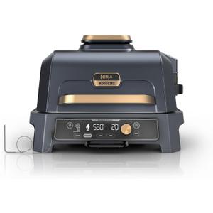 Ninja Woodfire Pro Connect XL Outdoor Grill & Smoker | Bluetooth, App Enabled | 7-in-1 Grill, BBQ Smoker, Outdoor Air Fryer | Woodfire Technology | Built-In Thermometer | Blue & Gold| OG951BL1