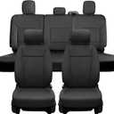 Front & Rear Full Set Cloth Seat Covers for Ford F150 2015-2026 F150 Lightning 2022-2025 F250 F350 Super Duty 2017-2026 Crew Cab Foam Padded Bucket Seat Covers - Black