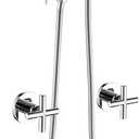 2 Handle Shower Faucet Shower System Complete 2 in 1 Shower Combo Set with Handheld Showerhead Shower Trim Kit Wall Mounted Shower Fixtures Chrome Polished