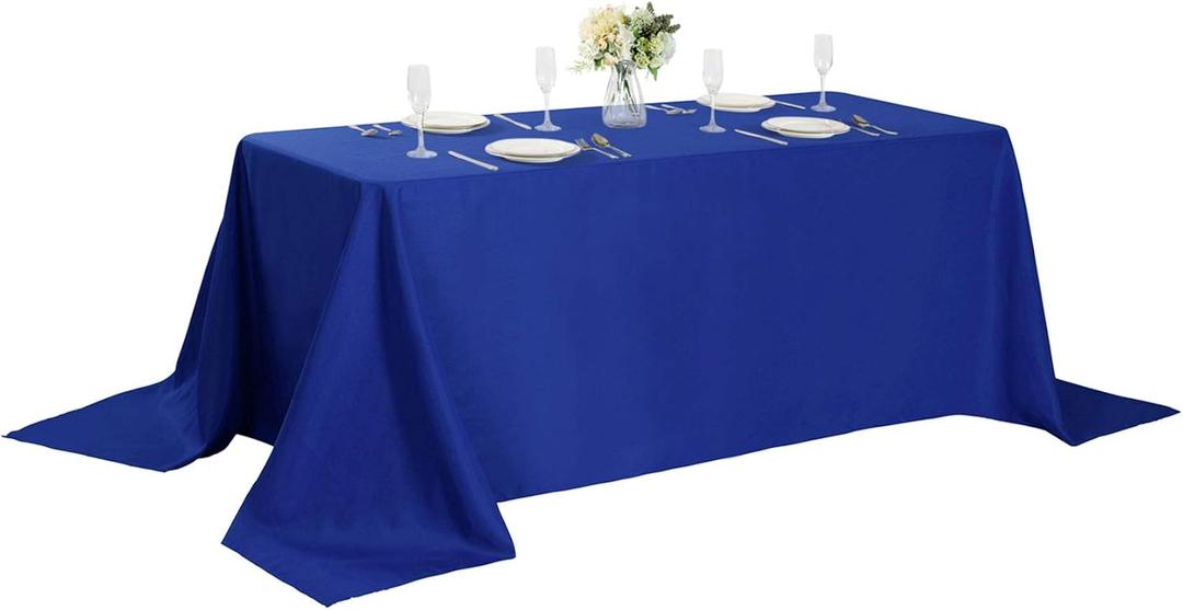 Rectangle Tablecloth 90x132 inch Washable Polyester Fabric Table Cloth for Wedding Party Dining Banquet Decoration90x132, Royal Blue