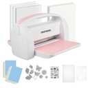 CraftGenes Manual Die Cutting Machine and Embossing Machine, 9'' Opening Size for Cardmaking, Scrapbooking, and DIY Crafts Foldable Complete Set with A4 Die Cuts, Embossing Folders, and Plates(Pink)