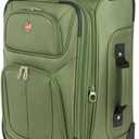 SWISSGEAR Sion Softside Expandable Spinner Luggage Durable Lightweight Travel Suitcase, Evergreen, Carry-On 21-Inch