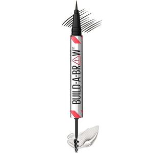 Maybelline Build-A-Brow 2-in-1 Brow Pen and Sealing Eyebrow Gel, Eyebrow Makeup for Real-Looking, Fuller Brows, Black Brown